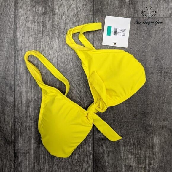 Cyn Luca Standard Tie Front Bikini Top Swimsuit Size L - Picture 3 of 4